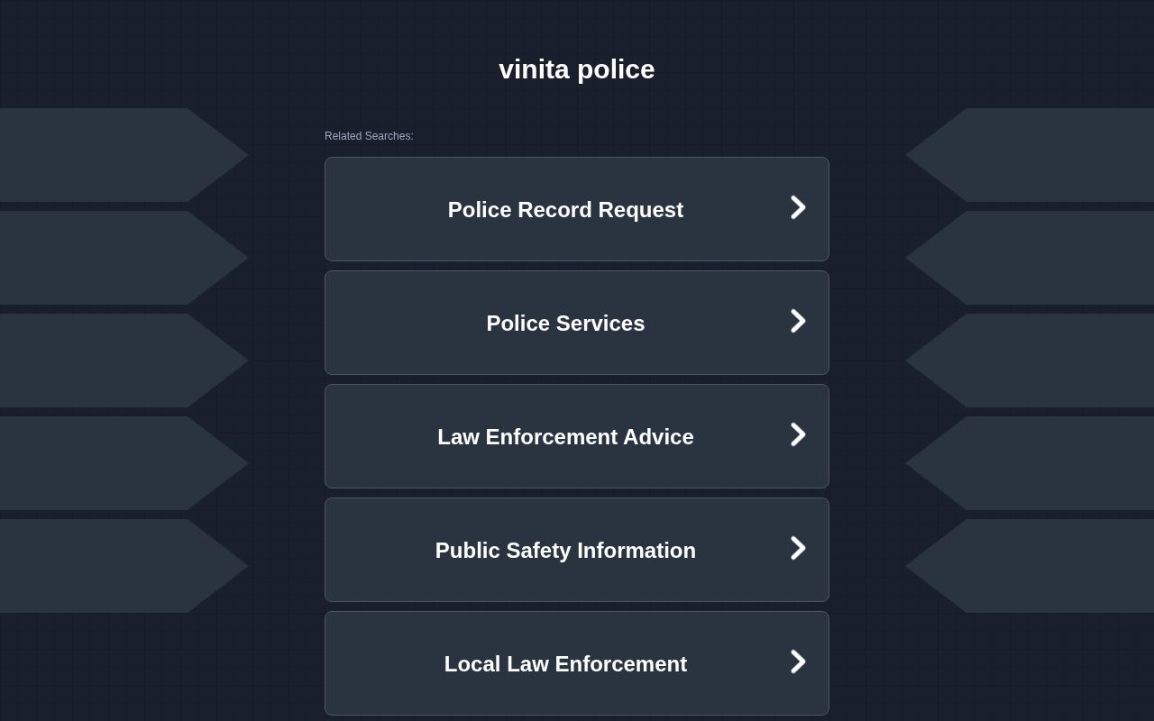 Vinita Police Department website for Vinita booking record and police-contact research